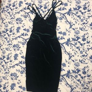 Emerald velvet dress